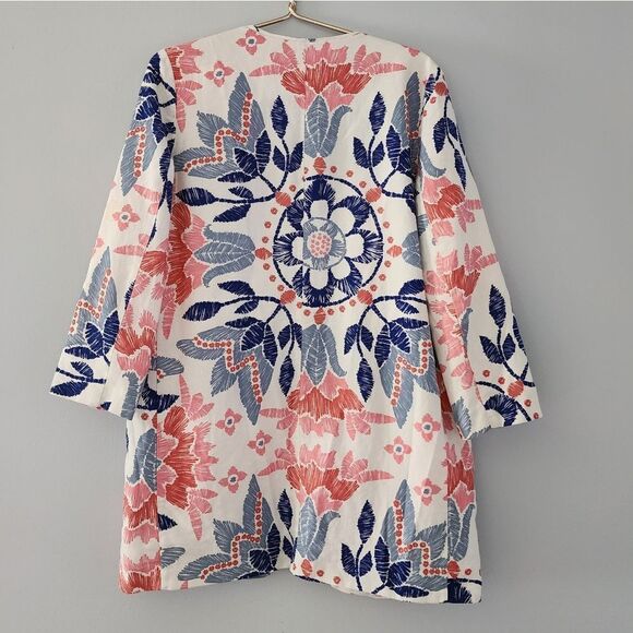 Hinge Floral Print Jacket Size Medium Long Sleeve Lined Fall Winter Nordstrom - Picture 2 of 7